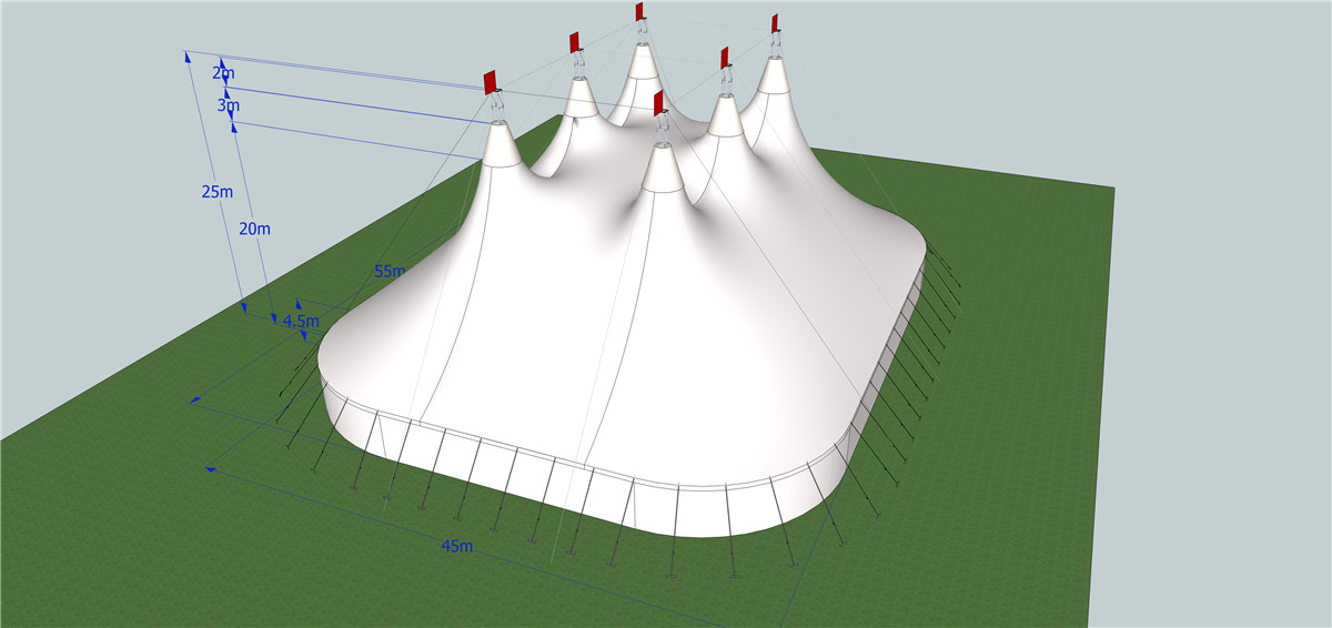 Circus tent 45x55m